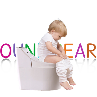 Insegnamento del bambino in bianco Potty Cartoon Print Plastic Toilet Trainer - Certificato di prova EN71