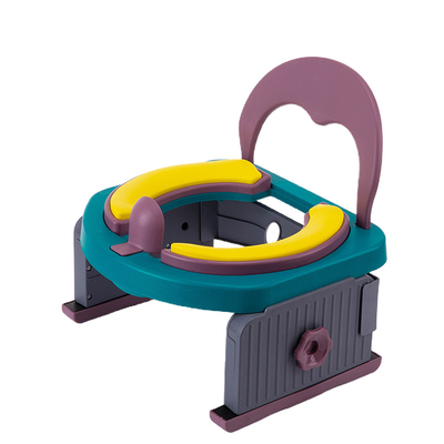Dispositivo solido per la toilette per bambini ecocompatibile in ciliegio orientale/azzurro marino/grigio