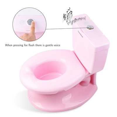 Bagno per bambini in plastica con pulsante a maniglia con sedile di addestramento a disegni stampati in colore rosa/azzurro/bianco