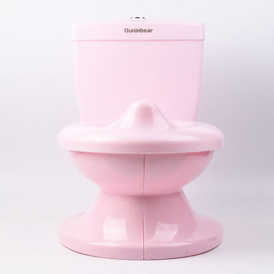 Bagno per bambini in plastica con pulsante a maniglia con sedile di addestramento a disegni stampati in colore rosa/azzurro/bianco