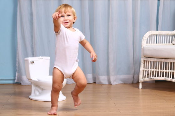 Ouninbear Puttana di allenamento in plastica bianca con pulsante per bambini