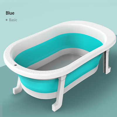 PP TPE Vasca da bagno per bambini pieghevole Ecologica Rosa Blu Grandezza aperta 79*21cm