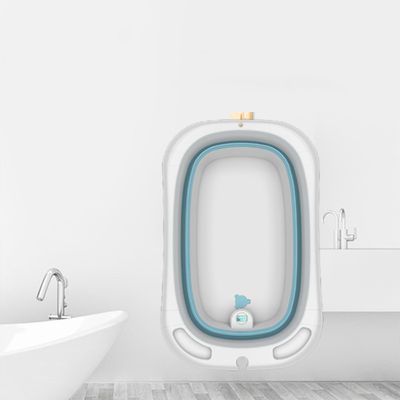 Casalinghe Bambini Vasca da bagno pieghevole portatile con termometro e doccia