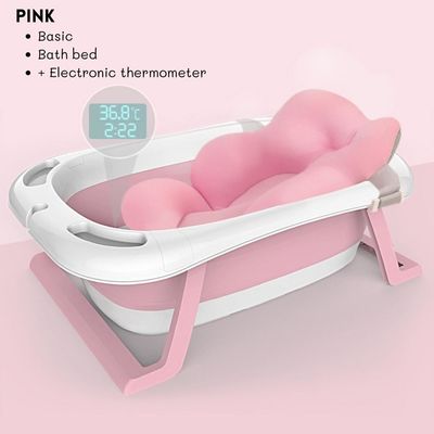 Casalinghe Bambini Vasca da bagno pieghevole portatile con termometro e doccia