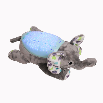 Gamma di età 2-4 anni giocattoli di peluche per elefanti morbidi su misura con luce di proiezione