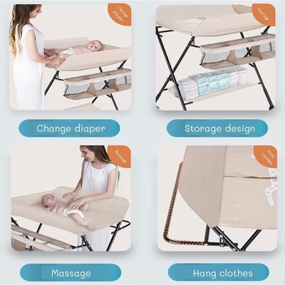 OEM Tavolo pieghevole per il cambio dei pannolini con organizzatore per bambini regolabile in altezza