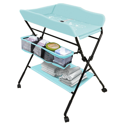 Tavolo da cambio per bambini portatile verde multifunzionale Tavolo da cambio pieghevole