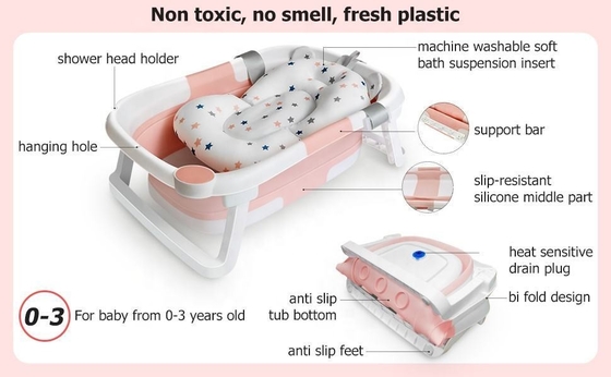 Anti muffa vasca da bagno per neonati vasche da bagno pieghevoli 60,5*43*20,5cm