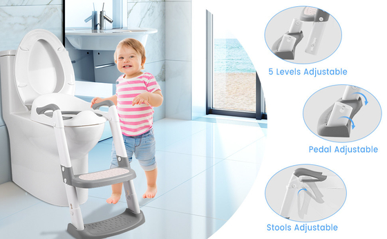 Grigio/Azzurro/Rosso 3 in 1 Sedile di allenamento con sgabelli con scalinata da 1 a 10 anni