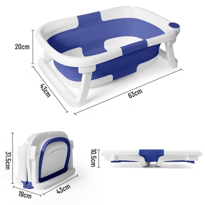 Vasca da bagno leggera per bambini Vasca da bagno pieghevole in plastica con termometro elettronico