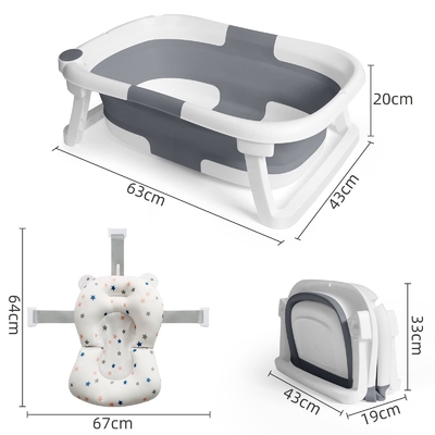 Vasca da bagno per neonati Set TPE cuscino morbido di plastica flessibile vasche da bagno per bambini