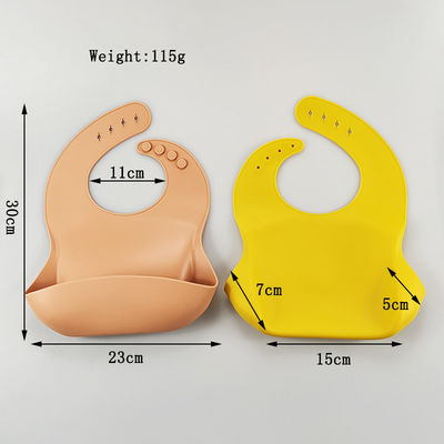 Bib di silicone per bambini con catturatore di cibo senza BPA 300*23 cm