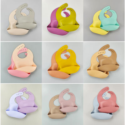 Bib di silicone per bambini con catturatore di cibo senza BPA 300*23 cm