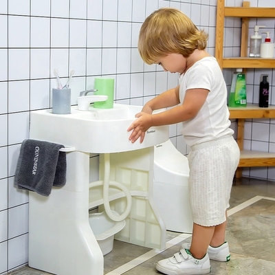 Simulazione del bagno per bambini Vasca per il lavaggio delle mani vasca per bambini vasca con supporto in plastica