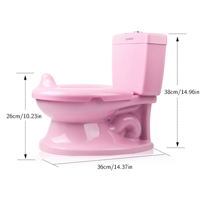 Sedile di allenamento per bambini in plastica massello bianco blu rosa con pulsante di maniglia