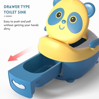 Adorable Panda Shape Blu Giallo Cartone animato Baby Training Potty con Certificazione EN71