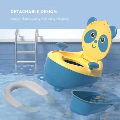 Adorable Panda Shape Blu Giallo Cartone animato Baby Training Potty con Certificazione EN71