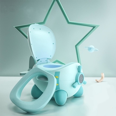 Logo personalizzato aereo cartone animato bambino di formazione Potty in bianco / blu / rosa colori