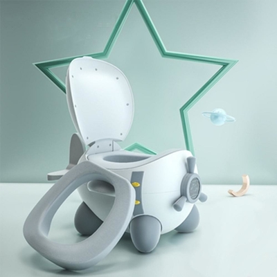 Logo personalizzato aereo cartone animato bambino di formazione Potty in bianco / blu / rosa colori