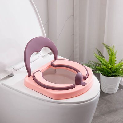 Dispositivo solido per la toilette per bambini ecocompatibile in ciliegio orientale/azzurro marino/grigio