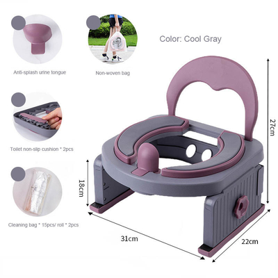 Dispositivo solido per la toilette per bambini ecocompatibile in ciliegio orientale/azzurro marino/grigio