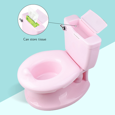 Toiletto con bottone a manico per bambini in colore bianco blu rosa con modello solido - certificato EN-71 - 1,38 kg netto