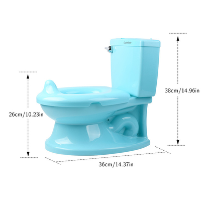 Toiletto con bottone a manico per bambini in colore bianco blu rosa con modello solido - certificato EN-71 - 1,38 kg netto