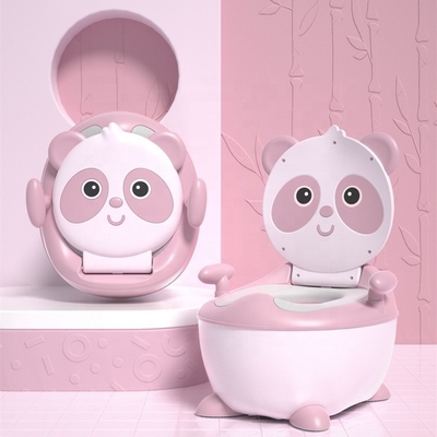 Blue Panda Cartoon Baby Training Potty con logo personalizzato certificato EN71
