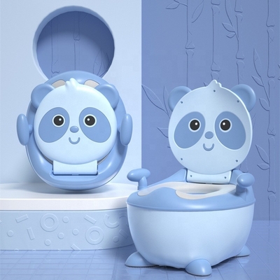 Blue Panda Cartoon Baby Training Potty con logo personalizzato certificato EN71