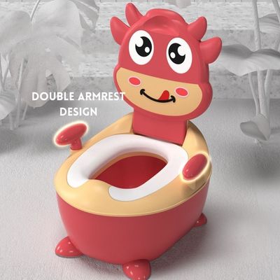 Forma di mucca, verde scuro, rosso, vasino per l'addestramento del bambino con certificato di prova EN71