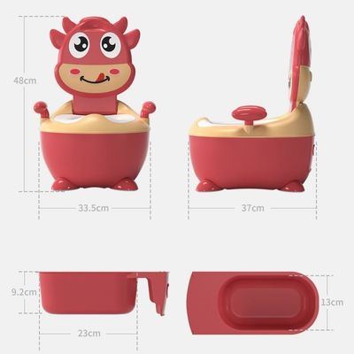 Forma di mucca, verde scuro, rosso, vasino per l'addestramento del bambino con certificato di prova EN71