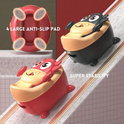 Forma di mucca, verde scuro, rosso, vasino per l'addestramento del bambino con certificato di prova EN71