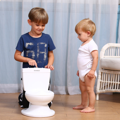 Toiletto per bambini a vasca quadrata multifunzionale con suono a scarico