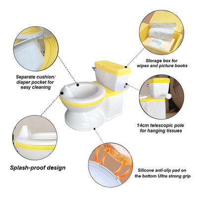 2 in 1 giallo pieghevole bagno del bambino sedile di allenamento di sicurezza cartone portatile Realistic Commode sedile copertura