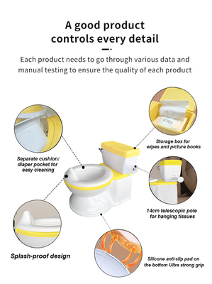 2 in 1 giallo pieghevole bagno del bambino sedile di allenamento di sicurezza cartone portatile Realistic Commode sedile copertura