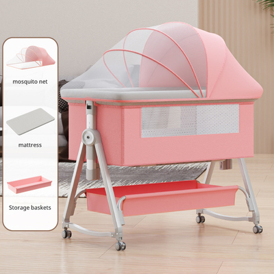 Culla multifunzionale per bambini con ripiegabile regolazione dell'altezza, portabile e mobile d'altura, culla, letto da letto
