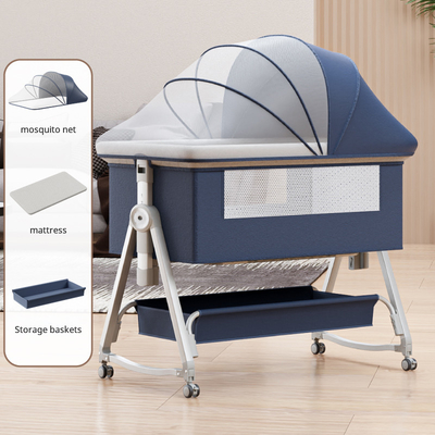 Culla multifunzionale per bambini con ripiegabile regolazione dell'altezza, portabile e mobile d'altura, culla, letto da letto